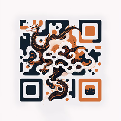 Flowing Dragon Flat Vector QR Code for Posters — image 1