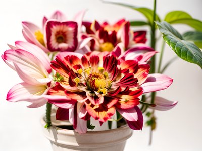 Cosmos Flowers in Pot Photo QR Code Art