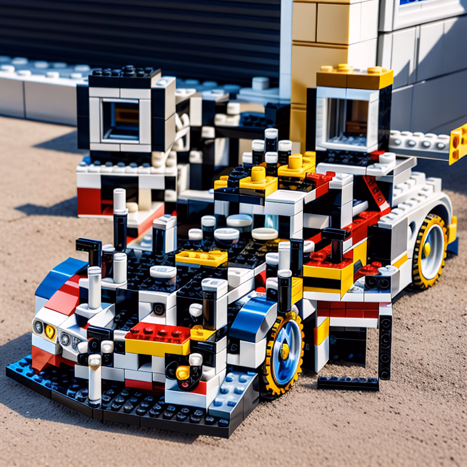 Brick Racecar Pit Stop QR Code for Stickers — image 1
