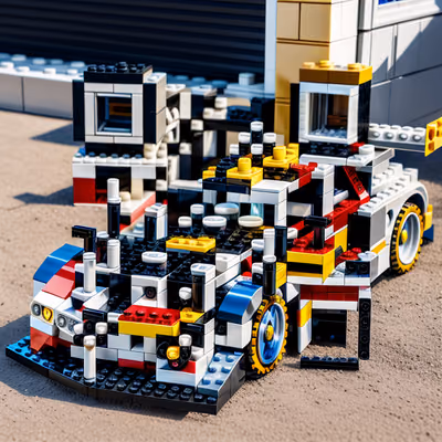 Brick Racecar Pit Stop QR Code for Stickers — image 1