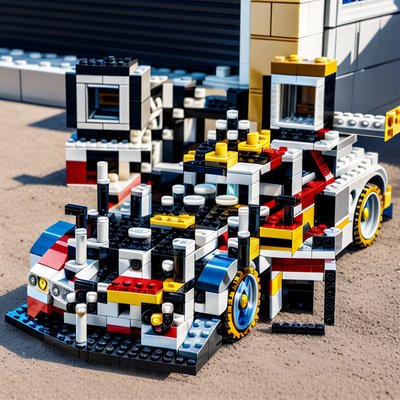 Brick Racecar Pit Stop QR Code for Stickers