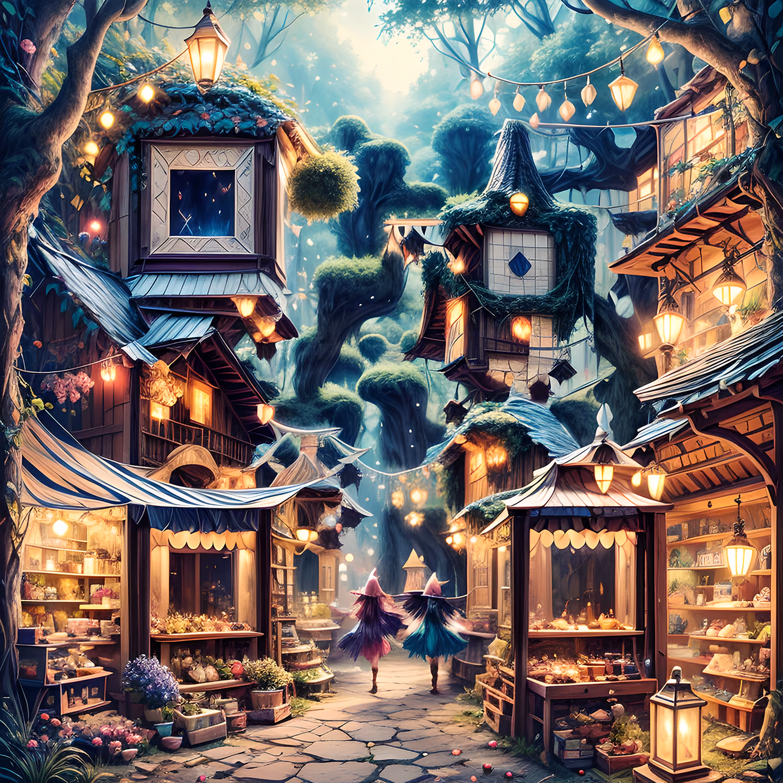 Fairy Market Street Fantasy QR Code for Posters — image 1