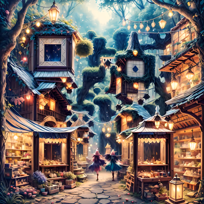 Fairy Market Street Fantasy QR Code for Posters — image 1