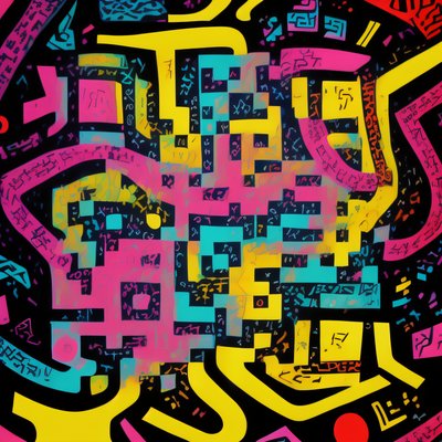 Colorful Geometric Abstract Pop QR Code for Posters