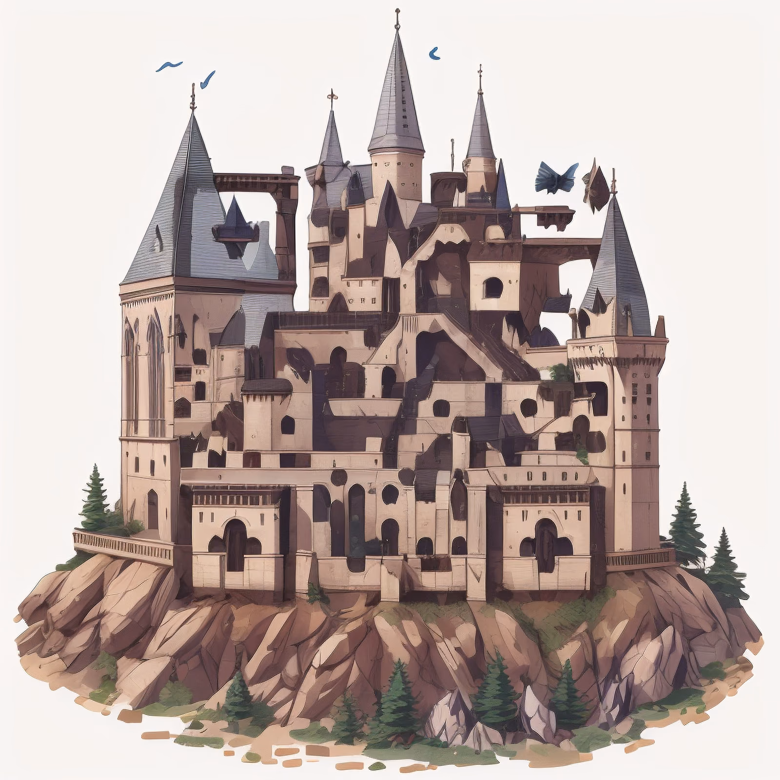 Hilltop Castle Vector QR Code for Stickers — image 1
