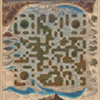 Antique Forest Map Illustration QR Code Art — image 1