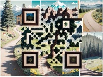 Hiking Trail Mountain Collage QR Code Poster