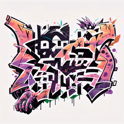 Wildstyle Graffiti Lettering Symbol QR Code for Apparel — image 1