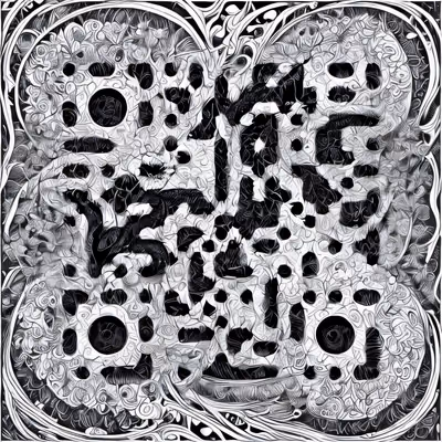 Floral Zentangle Ink Pattern QR Code Art — image 1