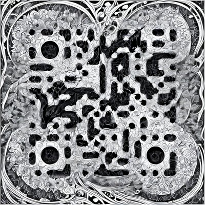Floral Zentangle Ink Pattern QR Code Art