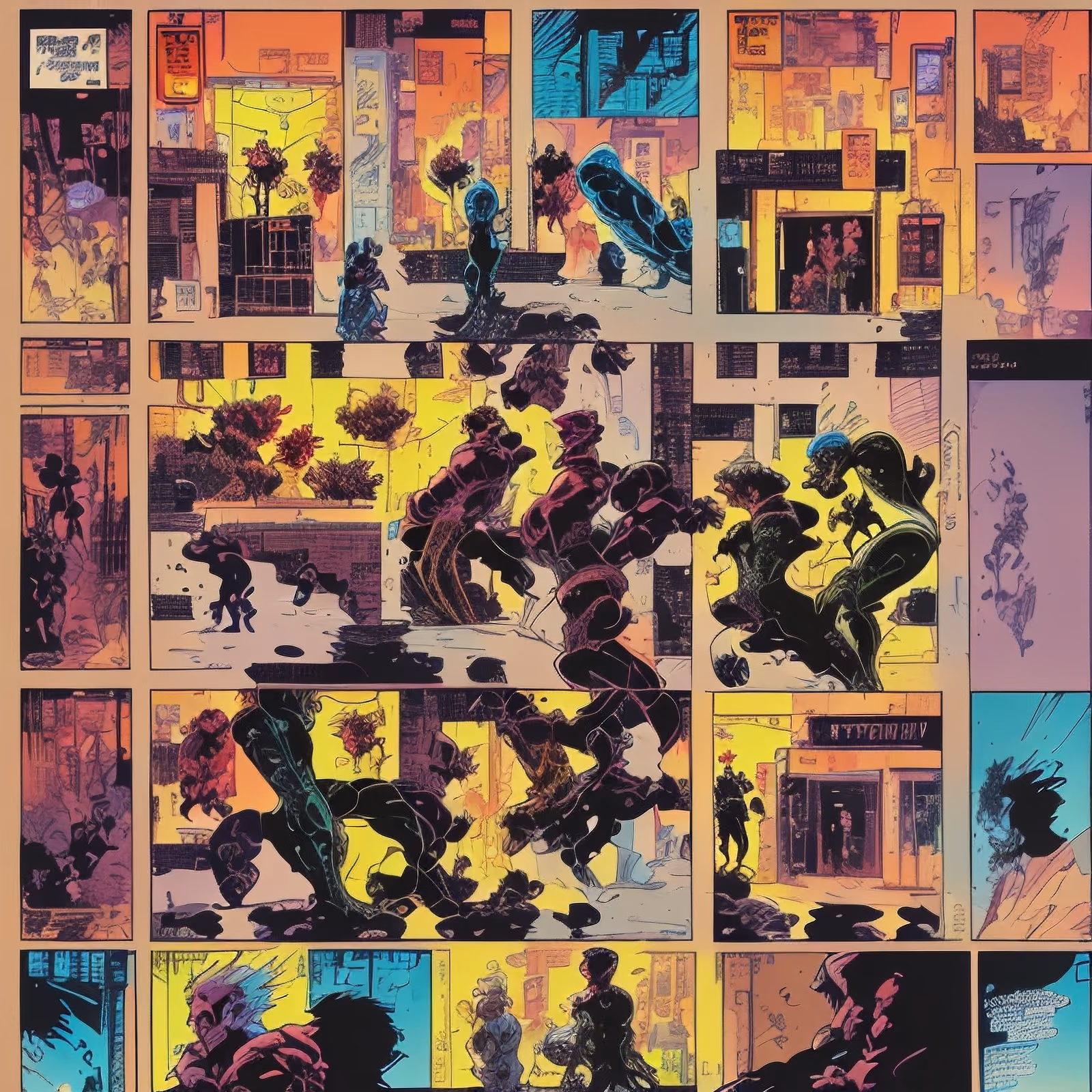 Comic Panel Street Scenes QR Code for Posters — image 1