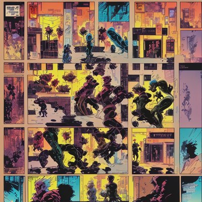 Comic Panel Street Scenes QR Code for Posters