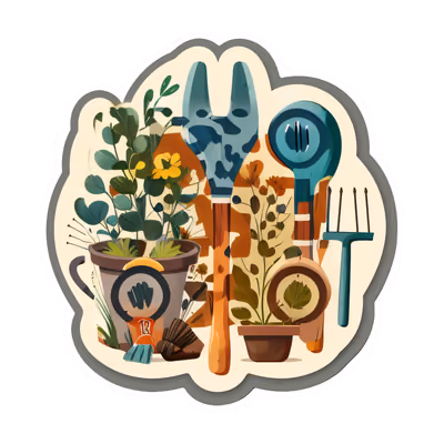 Garden Tools Vector QR Code for Stickers — image 1
