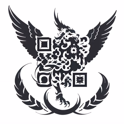Герб грифона в стиле тату: QR-код для временных тату — изображение 1