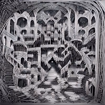 Castle Staircases Zentangle Ink QR Code Art — image 1