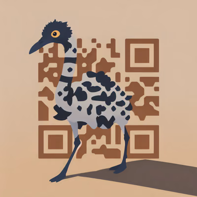 Ostrich Flat Vector QR Code Art — image 1