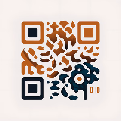 Осенние листья в плоской векторной графике: QR-код для упаковки — изображение 1