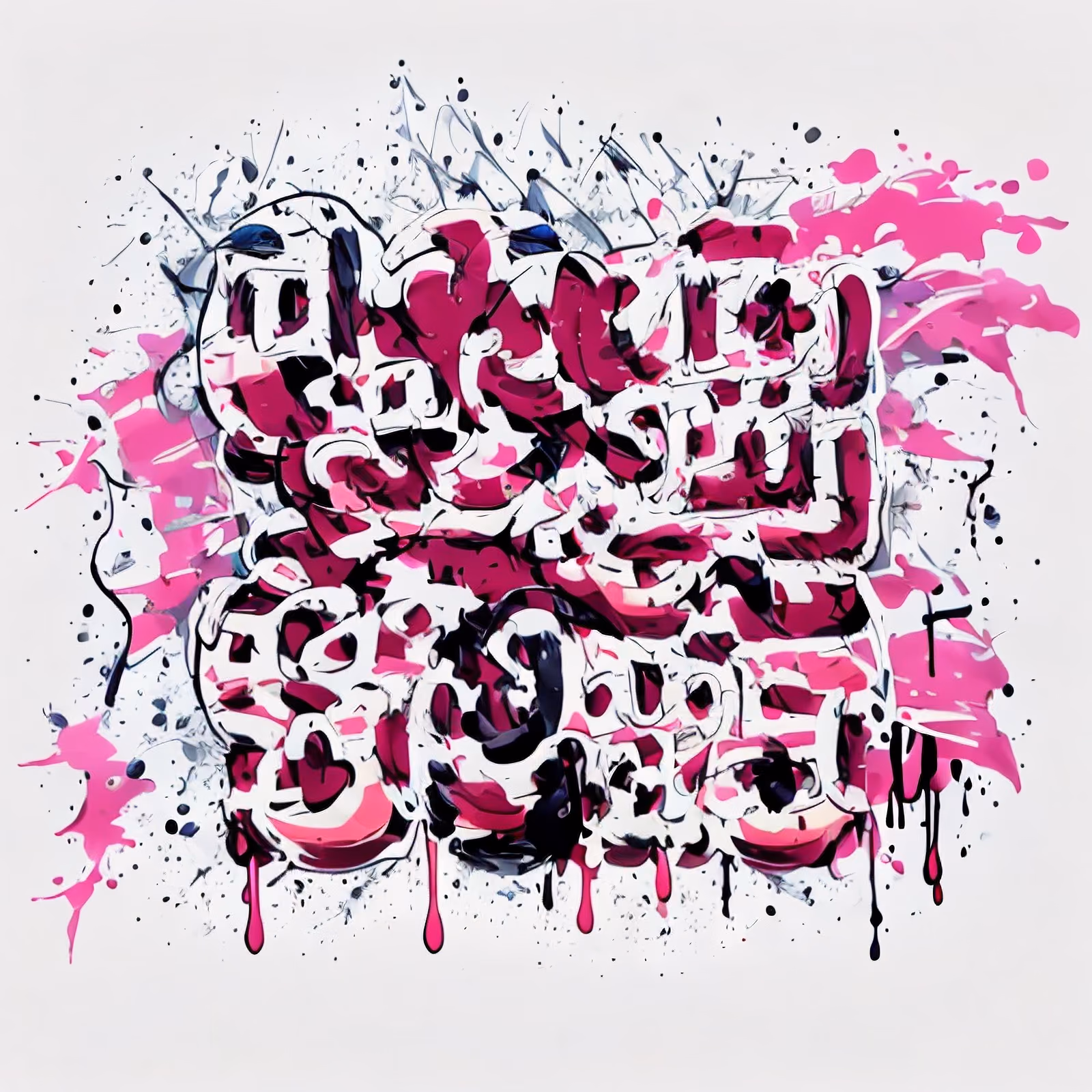 Pink Graffiti Lettering QR Code for Apparel — image 1