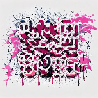 Pink Graffiti Lettering QR Code for Apparel