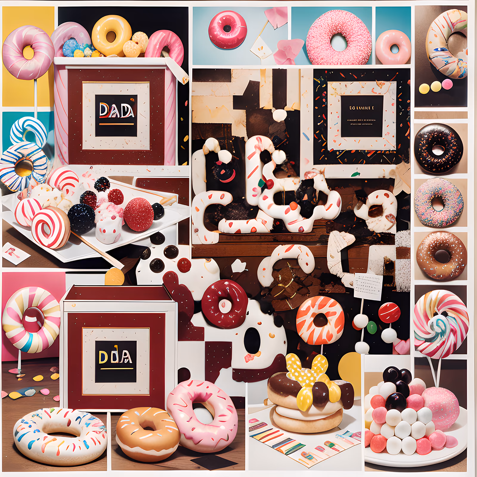 Donut and Candy Collage QR Code for Packaging — image 1
