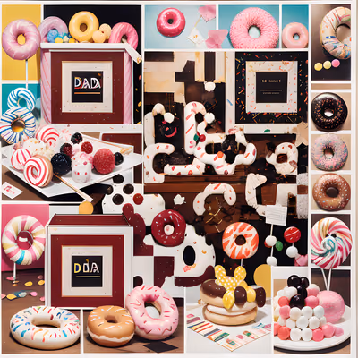 Donut and Candy Collage QR Code for Packaging — image 1