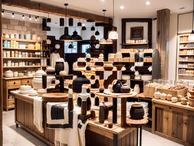 乡村陶器店照片级二维码艺术,适用于店面展示 — 图片 1