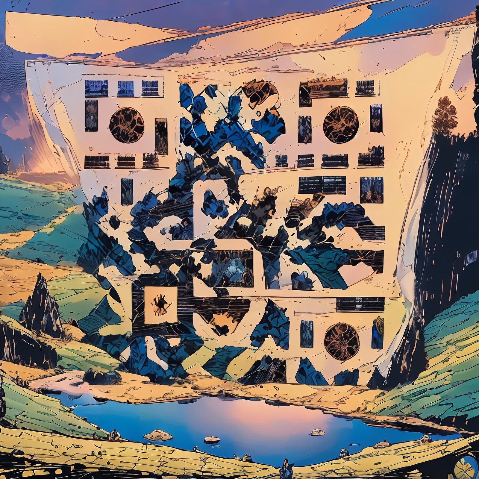 Comic Panel Valley Lake QR Code for Posters — image 1