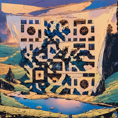 Comic Panel Valley Lake QR Code for Posters — image 1