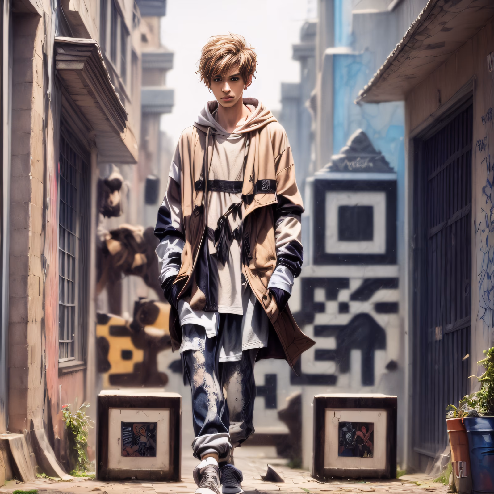 Streetwear Man Alley Graffiti QR Code for Posters — image 1