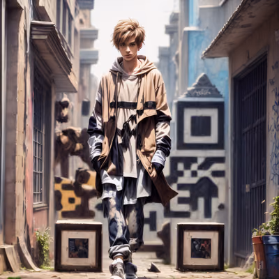 Streetwear Man Alley Graffiti QR Code for Posters — image 1