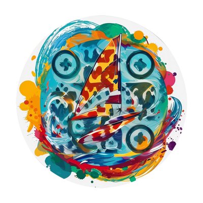 Windsurfing Sail Abstract Vector QR Code for Stickers