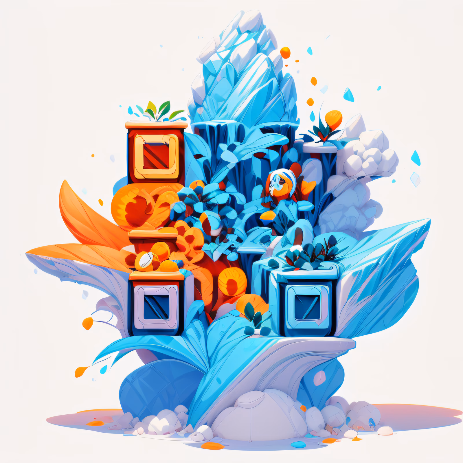 Icy Crystal Plants Game Art QR Code for Posters — image 1