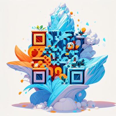 Icy Crystal Plants Game Art QR Code for Posters