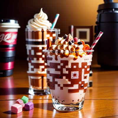 Gourmet Milkshake Photo QR Code for Restaurant Menus