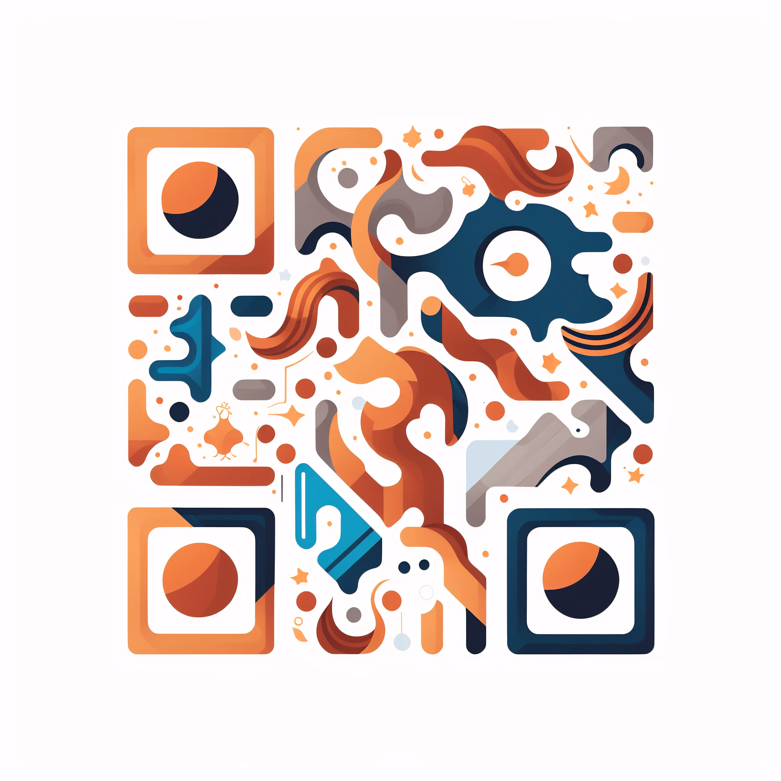 Abstract Swirl Flat Vector QR Code for Posters — image 1