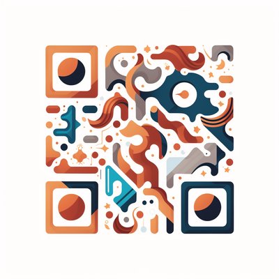 Abstract Swirl Flat Vector QR Code for Posters