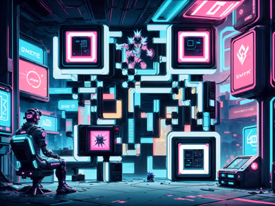 Cyberpunk Control Room Game Art QR Code for Posters — image 1
