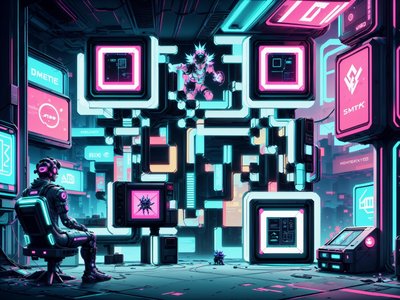 Cyberpunk Control Room Game Art QR Code for Posters