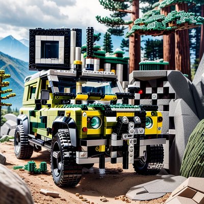 Lego Off-Road Truck Mountain Trail QR Code for Posters