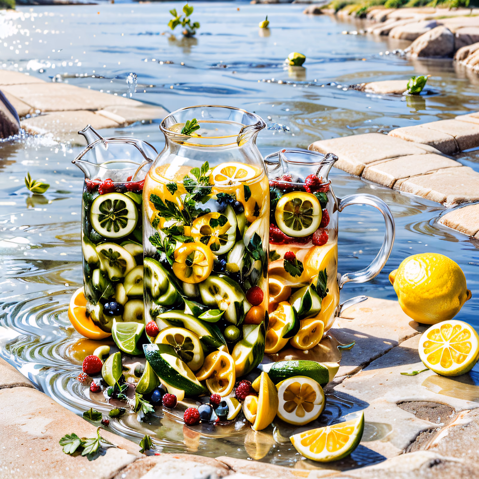 Citrus Fruit Pitchers Photorealistic QR Code for Restaurant Menus — image 1