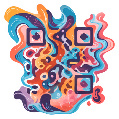 Colorful Flowing Waves Vector QR Code for Stickers — image 1