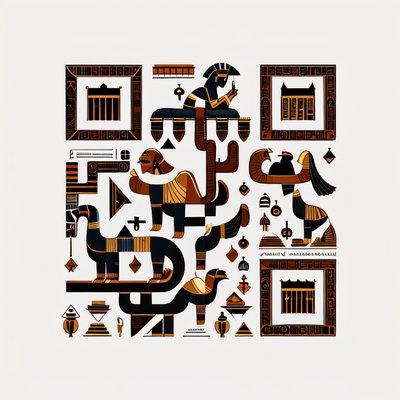 Ancient Egypt Icon Vector QR Code for Posters