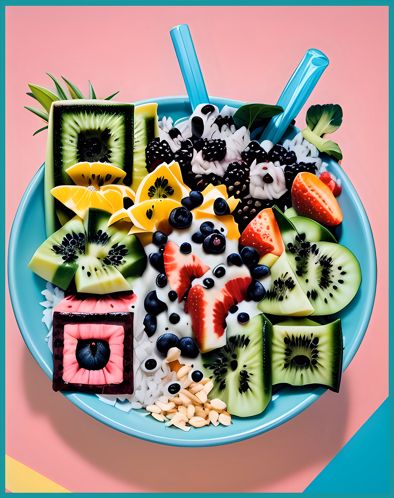 Tropical Fruit Smoothie Bowl QR Code for Restaurant Menus — image 1