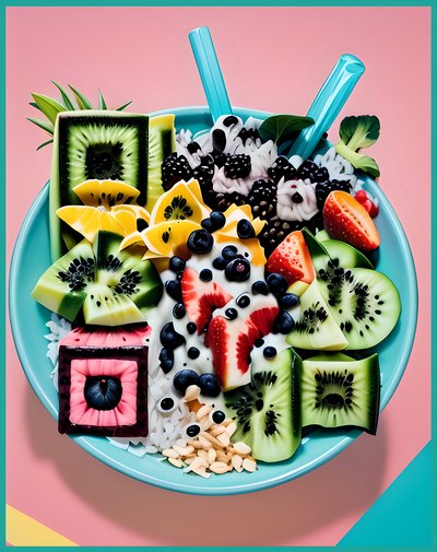 Tropical Fruit Smoothie Bowl QR Code for Restaurant Menus