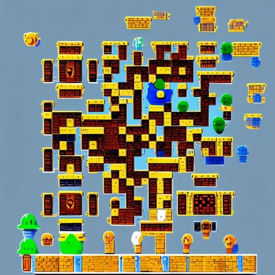 Pixel Brick Platformer Game Level QR Code for Stickers