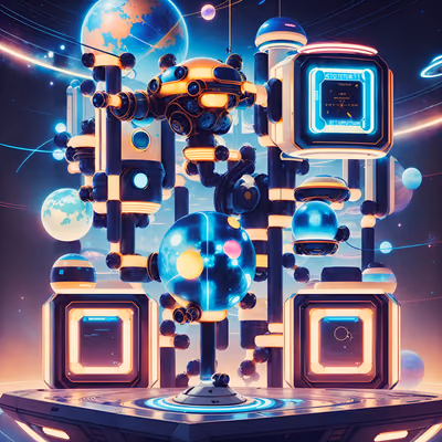 Ретрофутуристическая машина с планетарной сферой: QR-код — изображение 1