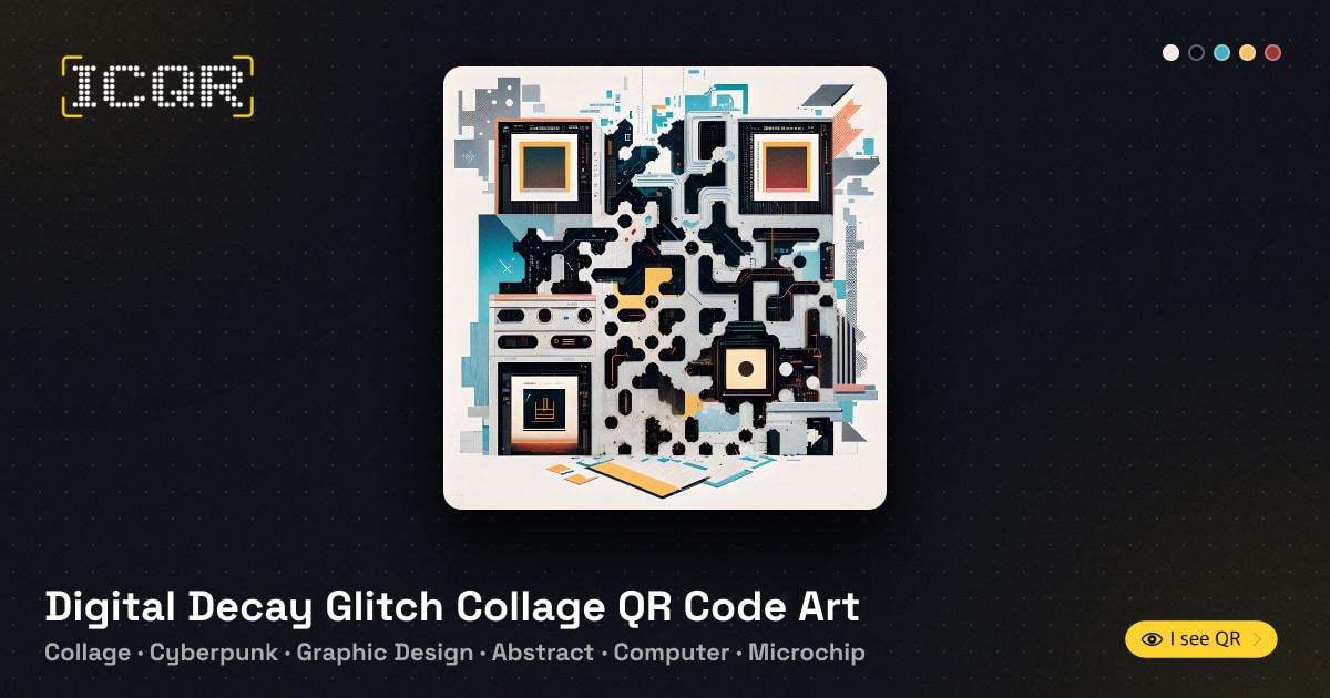 Digital Decay Glitch Collage QR