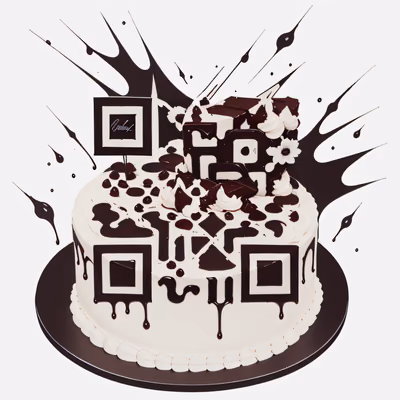 Chocolate Drip Cake Illustration QR Code for Restaurant Menus — image 1