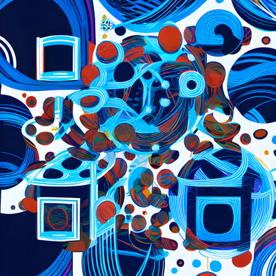 Blue Circles Abstract Pattern QR Code for Posters — image 1