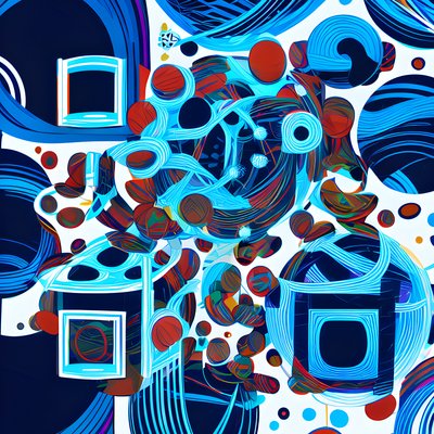 Blue Circles Abstract Pattern QR Code for Posters